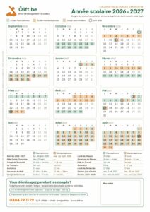 Version maison (fond blanc) – Calendrier scolaire 2026-2027 à imprimer