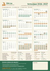 Drukkersversie (crème achtergrond) – Schoolkalender 2026-2027 om af te drukken